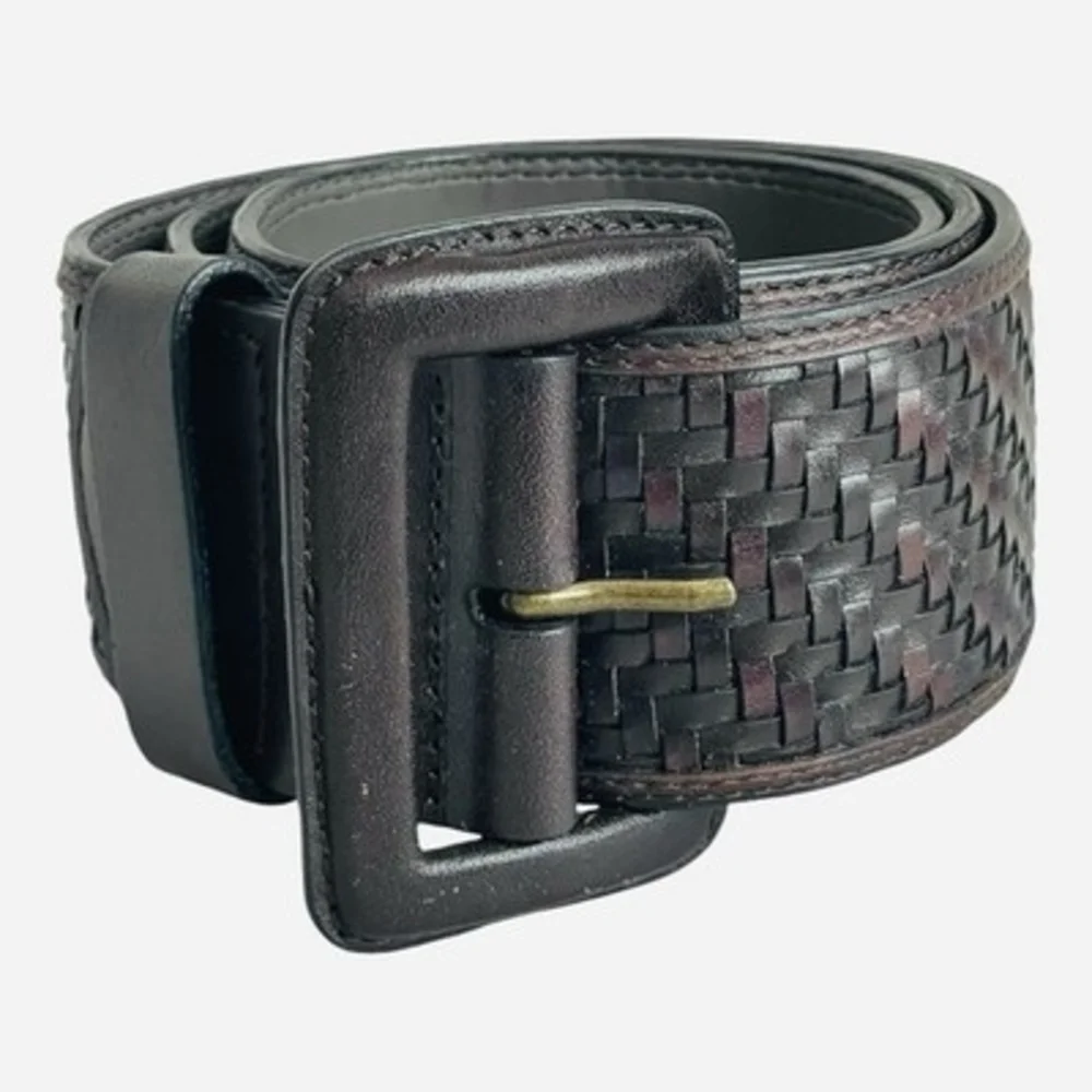 Banana Republic Brown Woven Genuine Leather Belt Size M 2.25